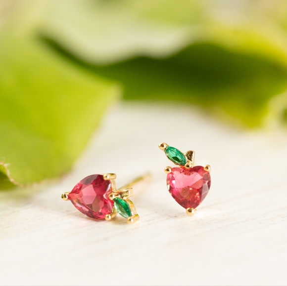 Dainty Apple Studs (S925) - Only 3 left! - Picture 6 of 11